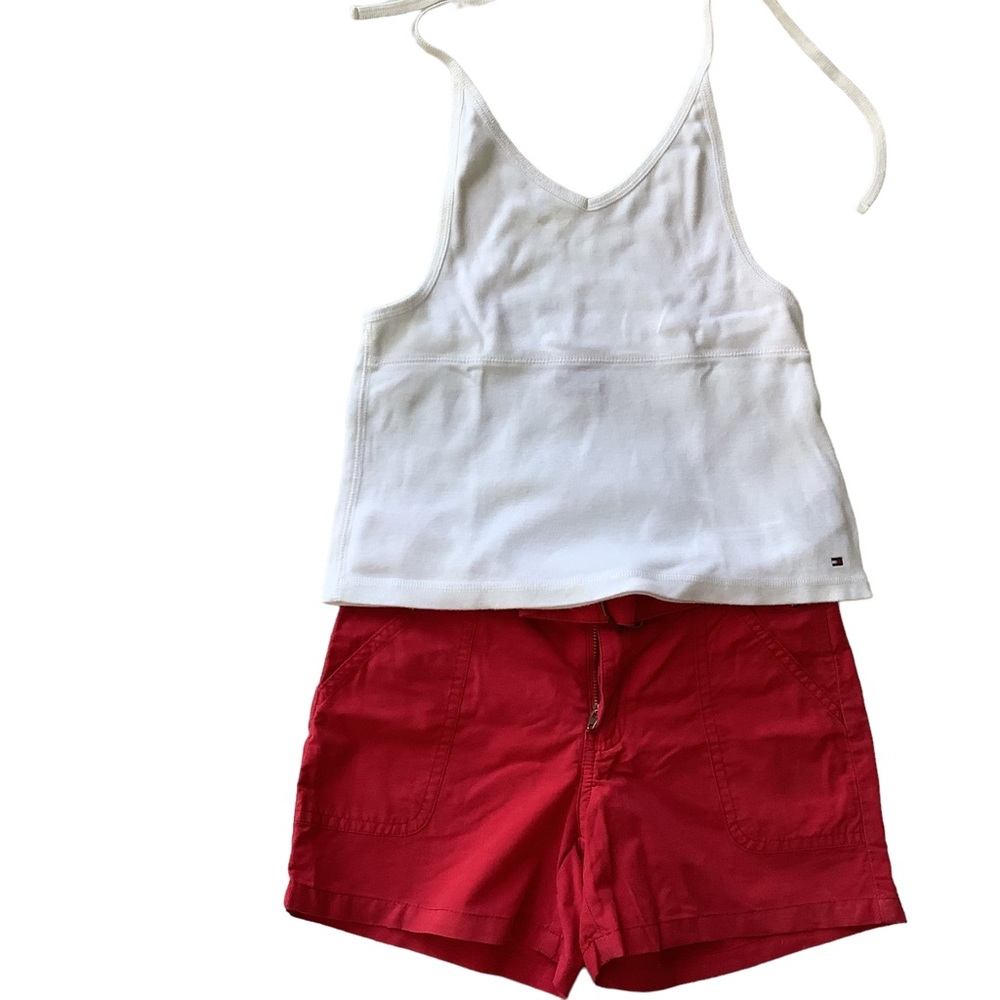 Tommy Hilfiger 2 piece shorts and halter top set. Size Medium and 8.